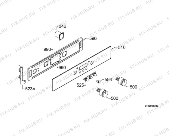 Взрыв-схема плиты (духовки) Ikea FOV9S / 201.562.17 - Схема узла Command panel 037