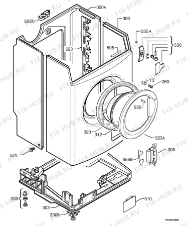 Взрыв-схема стиральной машины Zanussi Electrolux FS1255S - Схема узла Housing 001