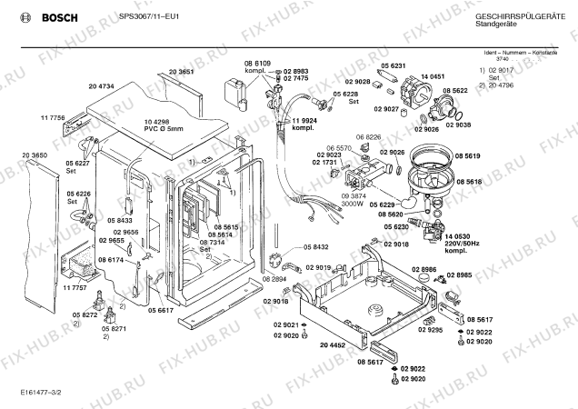 Схема №3 SPS3067 с изображением Панель для электропосудомоечной машины Bosch 00273629
