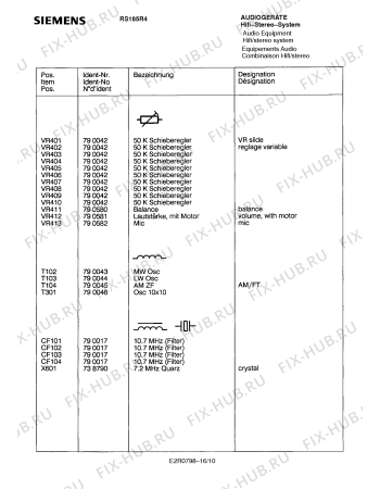 Схема №8 RS185R4 с изображением Интегрированный контур для звукотехники Siemens 00790014