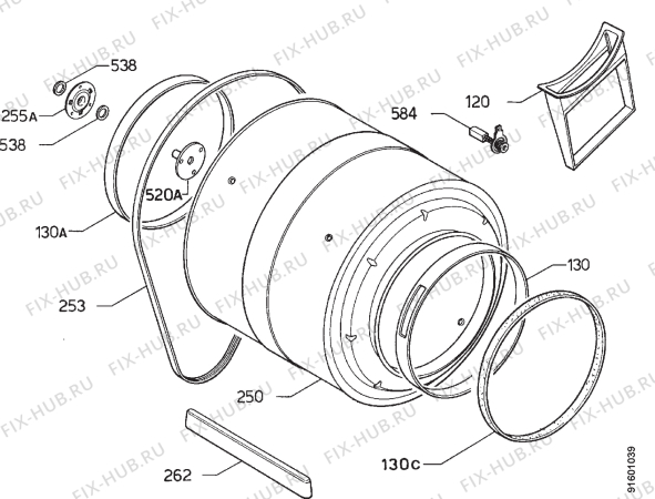 Взрыв-схема стиральной машины Faure LSI342 - Схема узла Functional parts 267