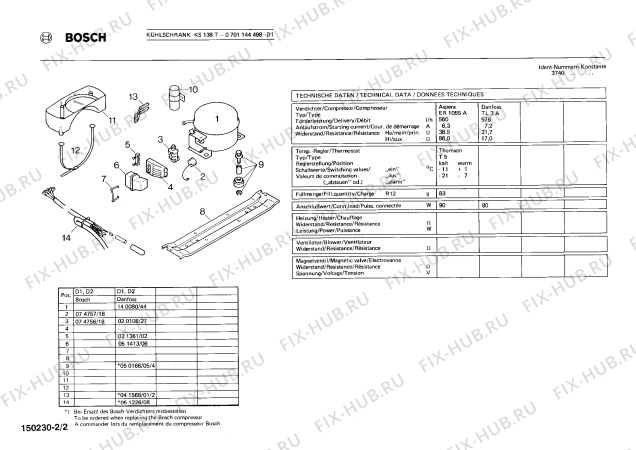 Взрыв-схема холодильника Bosch 0701144498 KS138T - Схема узла 02