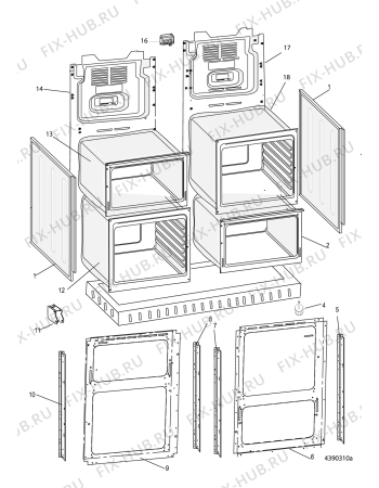 Взрыв-схема плиты (духовки) Hotpoint CH10756GF (F074499) - Схема узла