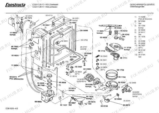Схема №4 CG517J5 с изображением Панель для электропосудомоечной машины Bosch 00287106