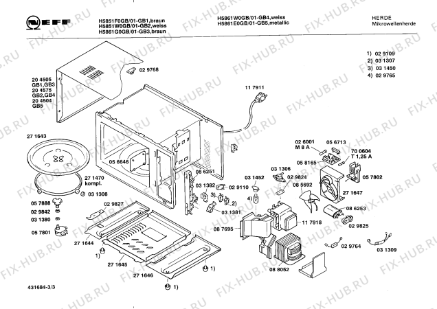 Схема №2 H5851F0GB GB-6150.14 с изображением Рамка для микроволновки Bosch 00031405