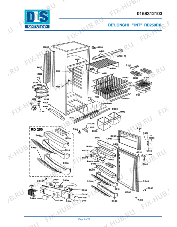 Схема №1 RD 250 с изображением Другое для холодильной камеры DELONGHI ML1093