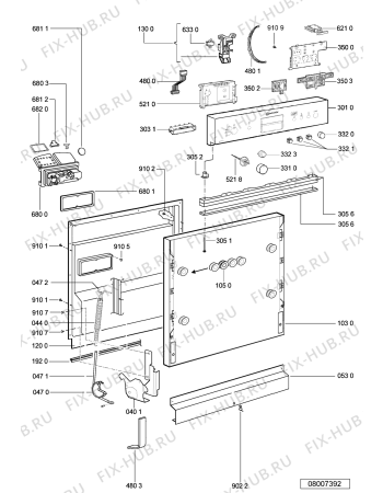 Схема №2 GSIP 6517 IN с изображением Обшивка для посудомойки Whirlpool 480140100482