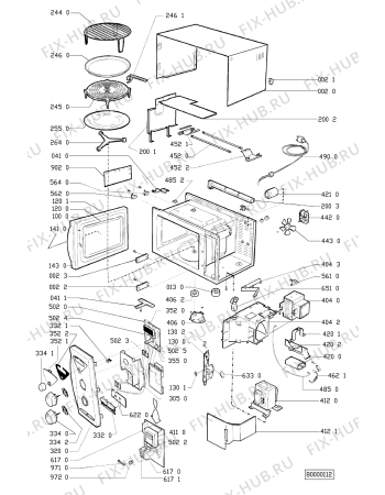 Схема №1 AVM 446 BL с изображением Дверка для свч печи Whirlpool 481944239036