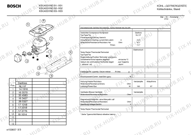 Взрыв-схема холодильника Bosch KSU4331NE - Схема узла 03