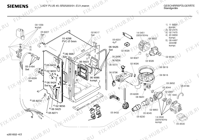 Схема №2 SR25203 с изображением Столешница для посудомойки Siemens 00208749