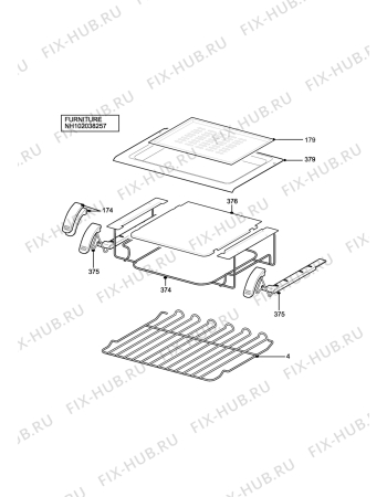 Взрыв-схема плиты (духовки) Parkinson Cowan L55MBL - Схема узла H10 Furniture