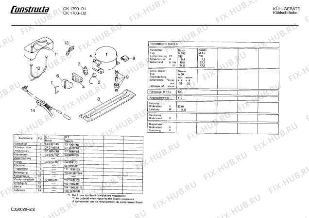 Взрыв-схема холодильника Constructa CK1700 - Схема узла 02