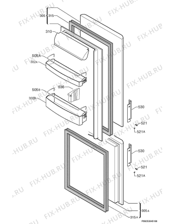 Взрыв-схема холодильника Aeg S71360KG - Схема узла Door 003