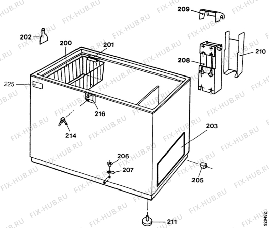 Взрыв-схема холодильника Faure FCH327W - Схема узла Tub