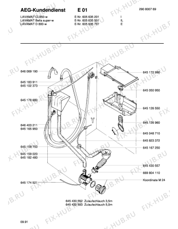 Взрыв-схема стиральной машины Aeg LAVCL 850 W - Схема узла Hydraulic System 272