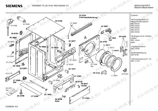 Схема №1 WI37520 SIWAMAT PLUS 3752 с изображением Панель управления для стиралки Siemens 00280760