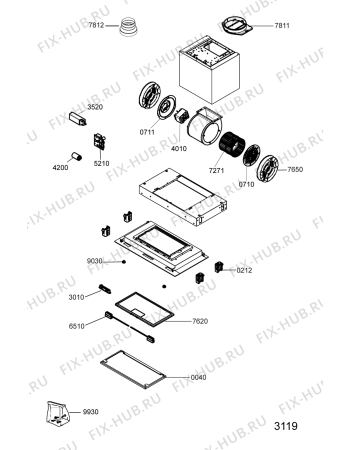 Схема №1 AKR 860 IX с изображением Монтажный набор для электровытяжки Whirlpool 482000018832
