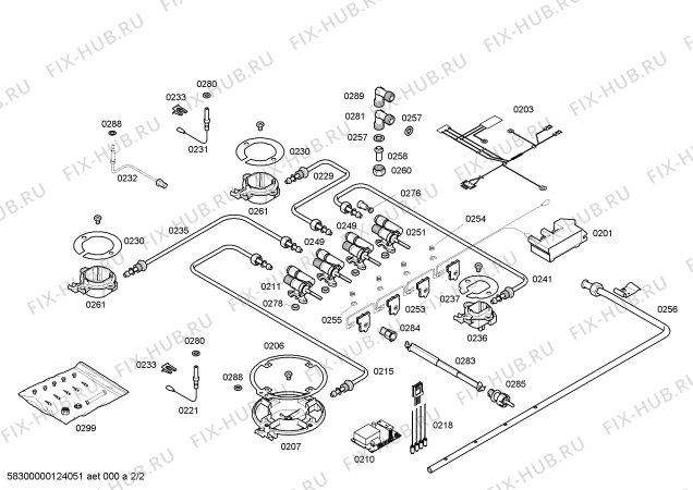 Взрыв-схема плиты (духовки) Bosch NNH615XEU 3G+1W FLAME BO60OVEN - Схема узла 02