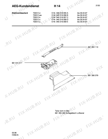 Взрыв-схема плиты (духовки) Aeg 7320E-W - Схема узла Section1