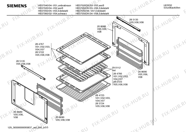 Схема №3 HB37050DK с изображением Панель для плиты (духовки) Siemens 00287334