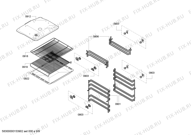 Схема №2 U17M42N5GB с изображением Каталитическая панель для духового шкафа Bosch 00686344