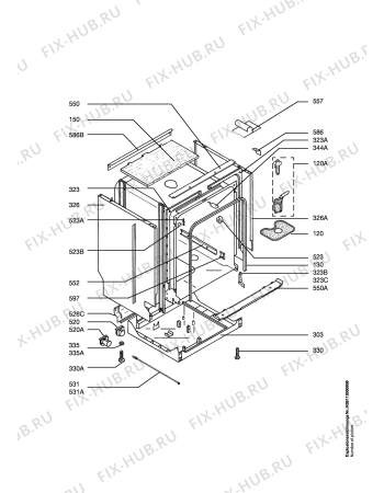 Схема №1 FAV50750IM с изображением Винтик для посудомоечной машины Aeg 6461234228