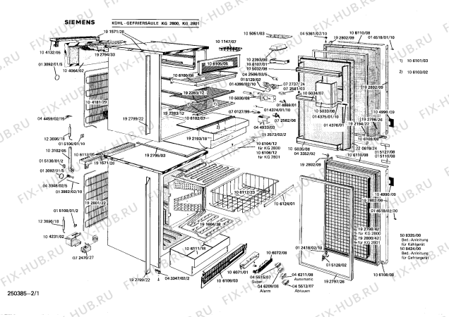 Схема №2 KG2801 с изображением Декоративная планка для холодильника Siemens 00106103