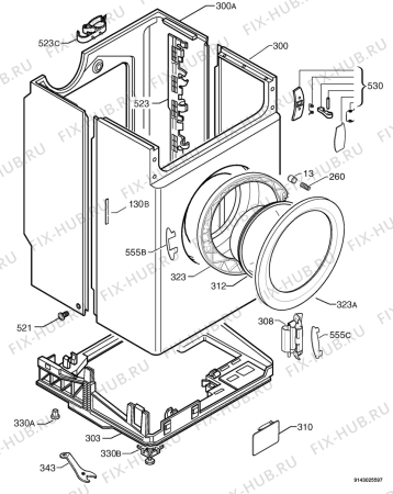 Взрыв-схема стиральной машины Aeg Electrolux L1049 - Схема узла Housing 001