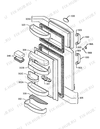 Взрыв-схема холодильника Zanussi ZF4SIL - Схема узла Refrigerator door