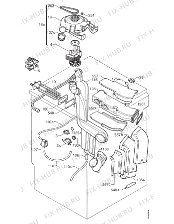 Взрыв-схема стиральной машины Zanussi ZJD1285 - Схема узла Turbodry