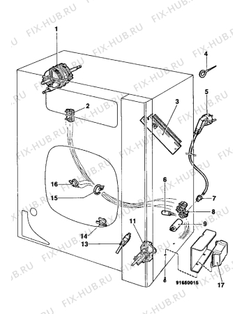 Взрыв-схема комплектующей Zanussi TC70E - Схема узла Electrical equipment