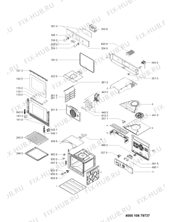 Схема №1 BMCK7253I1 (F091031) с изображением Наставление для плиты (духовки) Indesit C00355038