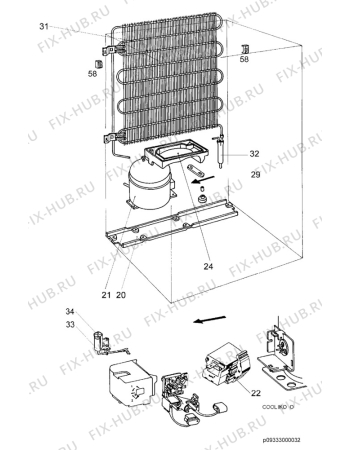 Взрыв-схема холодильника Privileg 846918_4771 - Схема узла Cooling system 017