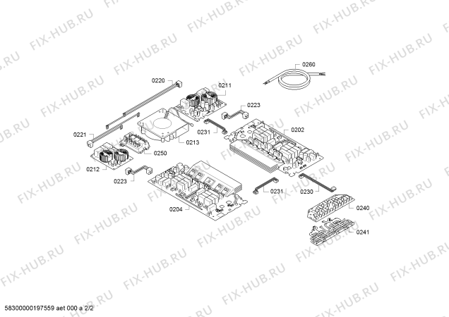 Взрыв-схема плиты (духовки) Bosch PVS831FC1E - Схема узла 02