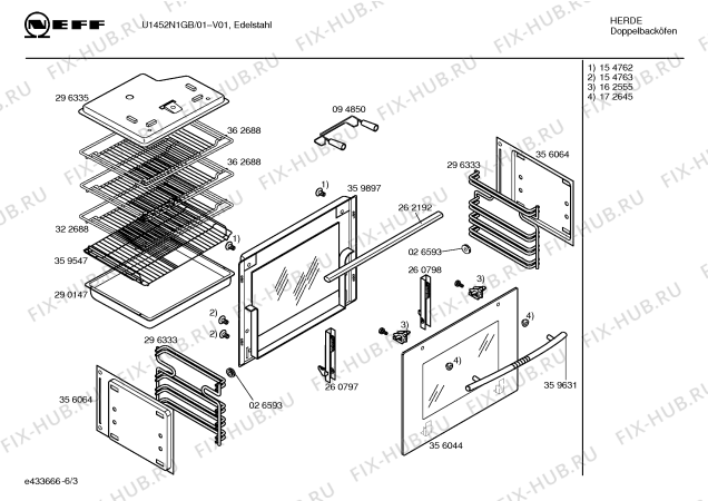 Схема №5 U1452B1GB с изображением Инструкция по эксплуатации для плиты (духовки) Bosch 00580218