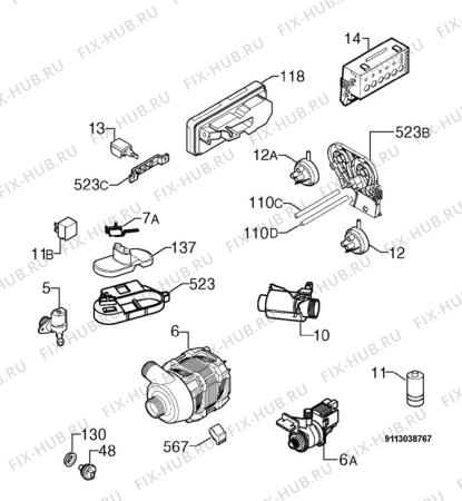 Взрыв-схема посудомоечной машины Zanussi ZDF312S - Схема узла Electrical equipment 268