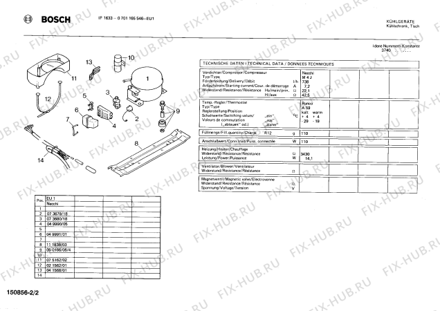 Взрыв-схема холодильника Bosch 0701165546 IF1633 - Схема узла 02