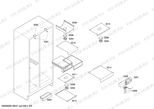 Схема №1 RW496260 с изображением Крышка для холодильной камеры Bosch 00247642