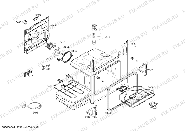 Взрыв-схема плиты (духовки) Bosch HSV745020 - Схема узла 04