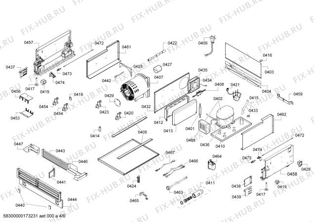 Схема №2 RF413202 с изображением Силовой модуль для холодильной камеры Bosch 00743179