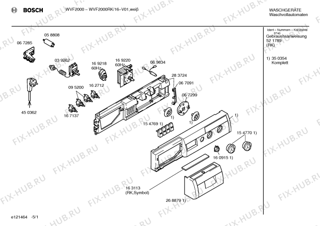 Схема №3 WVF2000RK BOSCH WVF2000 с изображением Часовой механизм для стиралки Bosch 00169218