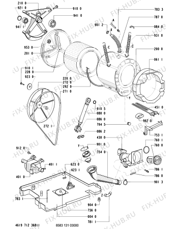 Схема №1 WA 3773 WS WA 3773 S/WS-D с изображением Декоративная панель для стиралки Whirlpool 481245219586