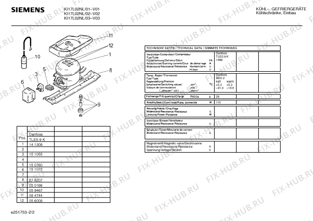 Взрыв-схема холодильника Siemens KI17L02NL - Схема узла 02