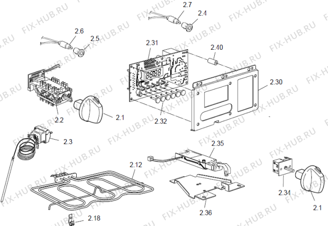 Схема №2 BP7460E (131219) с изображением Панель для электропечи Gorenje 376070