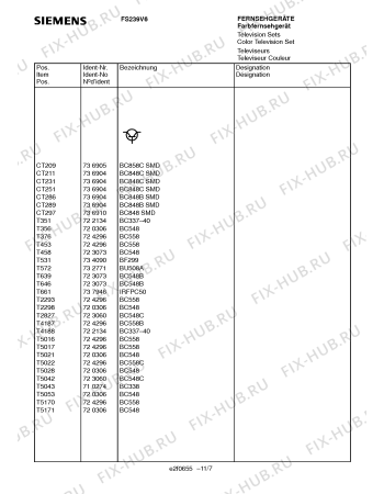 Схема №4 FS239V6 с изображением Инструкция по эксплуатации для телевизора Siemens 00530906