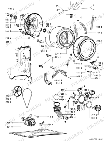 Взрыв-схема стиральной машины Indesit HDW1011BG2 (F091339) - Схема узла