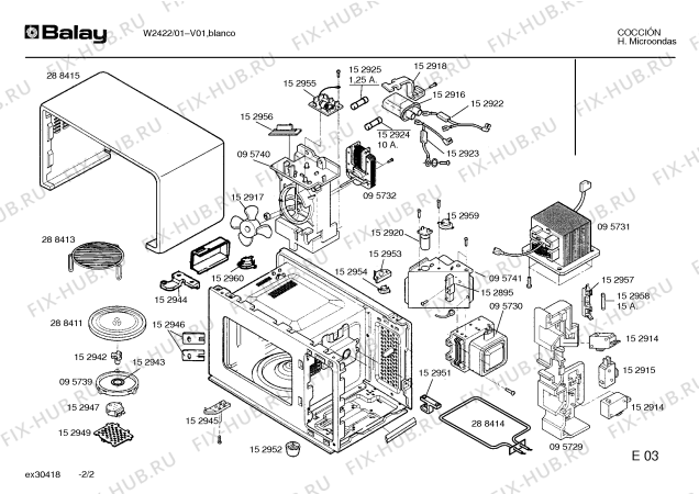 Схема №1 W2422 с изображением Инструкция по эксплуатации для свч печи Bosch 00518295