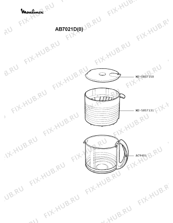 Взрыв-схема кофеварки (кофемашины) Moulinex AB7021D(0) - Схема узла 4P001408.0P2