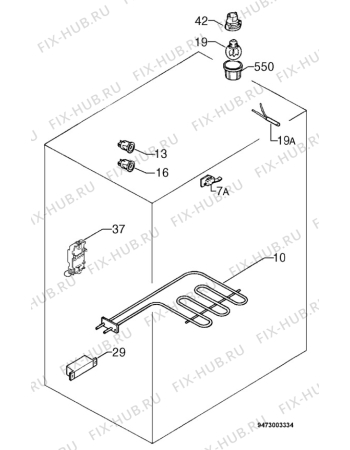 Взрыв-схема плиты (духовки) Privileg 007.718 0/7410 - Схема узла Electrical equipment 268