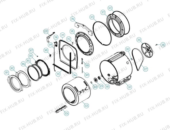 Взрыв-схема стиральной машины Gorenje PROW 0612IIM UK   -Titanium (900003535, WMC55) - Схема узла 03